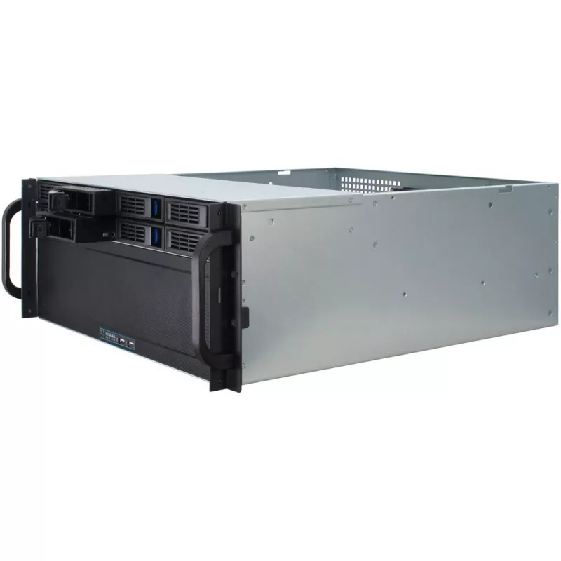Palvelinkotelo Inter-Tech 4U-4408 rack musta, hopea
