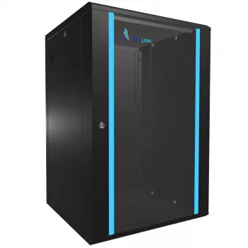 Seinäkiinnitteinen räkki Extralink Rackmount-kaappi 18U 600x600 musta avainlukko