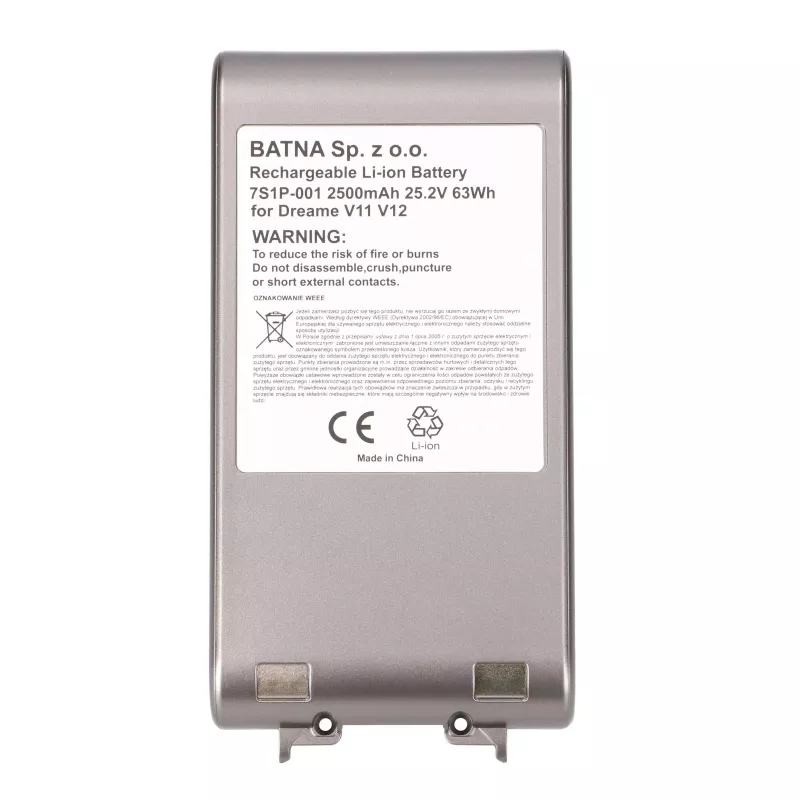 Extralink-vara-akku Dreame V11 V12 V11SE V12Pro -imurille 2 500 mAh Li-Ion