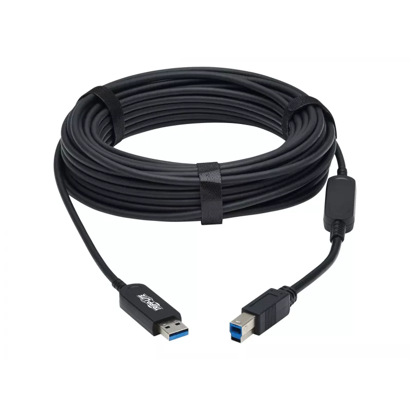 Eaton Tripp Lite Series USB 3.2 Gen 1 Plenum-sertifioitu kuituaktiivikaapeli (AOC) - A/B M/M, musta, 20 m - USB-kaapeli - USB Type-A (M) - USB Type-B (M) - USB 3.2 Gen 1 - 20,0 m - P
