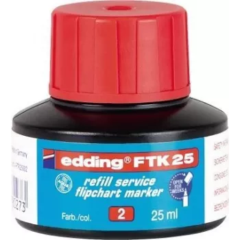 Täyttömuste Edding FTK 25 -tussiin, punainen täyttömuste 25 ml, yhteensopiva edding 380/383 kanssa
