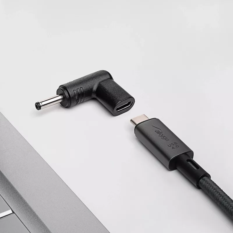 Akyga AK-ND-C05 lataussovitin USB-C – DC 3,5 x 1,35 mm kannettaville tietokoneille, 18,5–20 V, 100 W