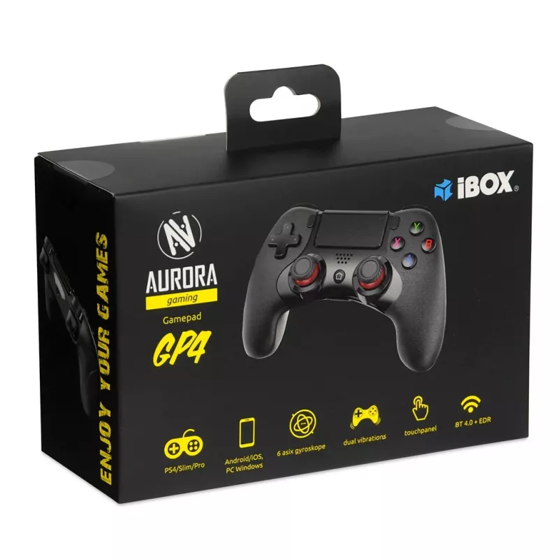 IBox IGP4 Gaming Peripheral musta Bluetooth-peliohjain analoginen/digitaalinen Android, PC, PlayStation 4, iOS