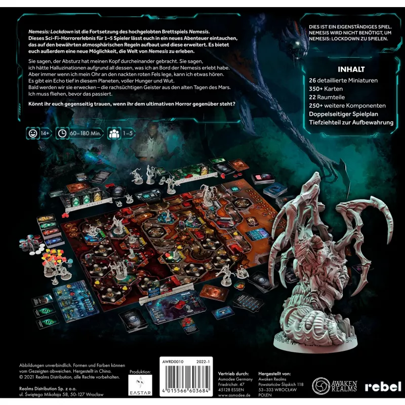 Nemesis: Lockdown, lautapeli