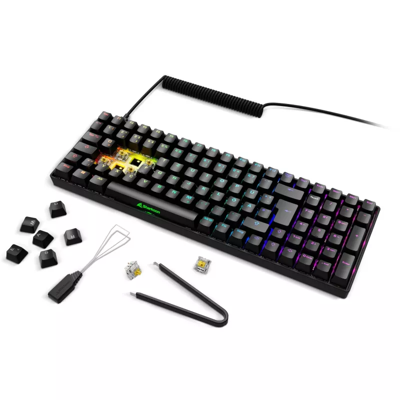 Sharkoon Skiller SGK50 S2 musta DE-asettelu Gateron Yellow näppäimistö