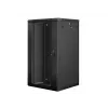 Lanberg seinäasennettava asennuskaappi 19'' 22U 600x600mm musta (lasiovi)