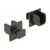 Pistorasian suojakansi DELOCK 64010, polypropeeni, musta, 12,2×15,2×12 mm, 10 kpl:n pakkaus