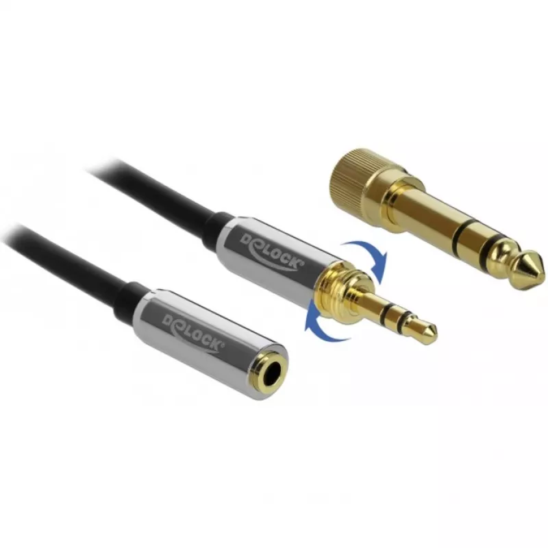 Audiokaapeli DeLOCK 85783 5 m 3,5 mm musta harmaa