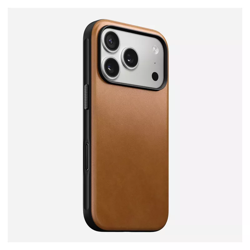 Puhelinkotelo Nomad Modern Leather Case iPhone 17 Pro, 16 cm (6,3 tuuman), tan, nahka & PC/TPU