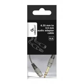 Audiokaapeli Gembird A-63M35F-0.2M 6,35 mm pistoke - 3,5 mm liitäntä musta
