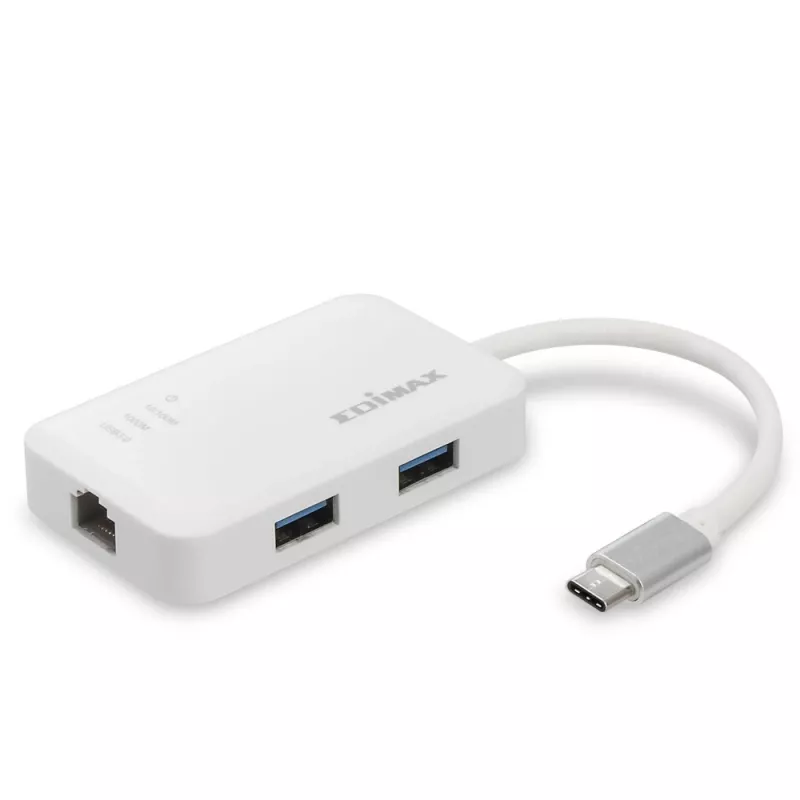 Edimax EU-4308 USB-C-keskitin, 3x USB 3.0 + Gigabit Ethernet