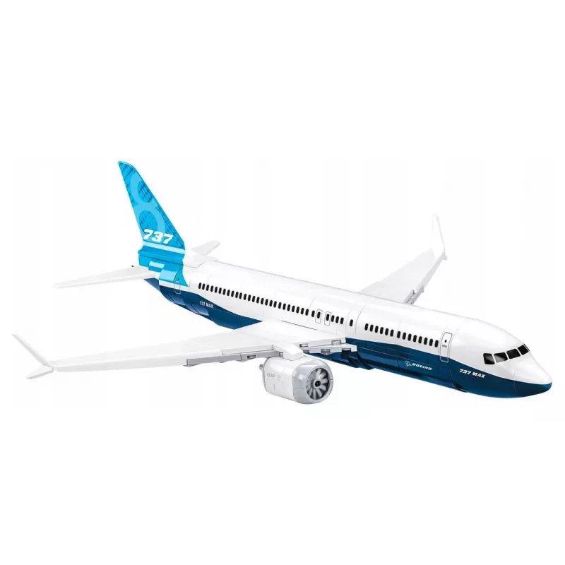 Rakennussarja Cobi Boeing 737-8 — 340 osaa, suositeltu ikä 7+, sininen ja valkoinen