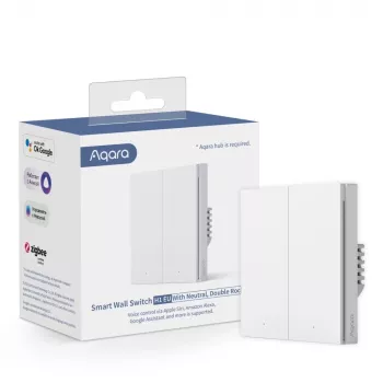 AQARA Smart Home -seinäkytkin H1, nollajohtimella, kaksinkertainen keinupainike (WS-EUK04)