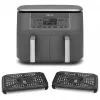 Ninja DZ300EU Dual Zone -kuumailmakeitin, 7,6 l (2 x 3,8 l), 2400 W, 240 °C, harmaa