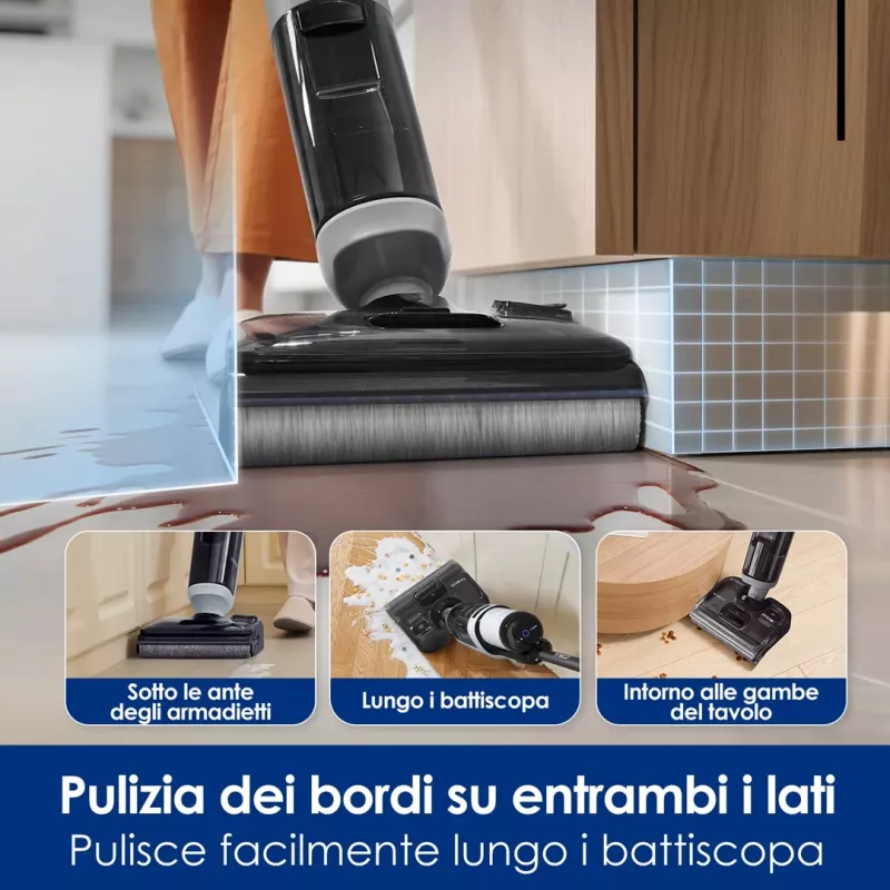 Langaton lattiapuhdistin Tineco Floor One i5 Stretch Plus – kevyt märkä- ja kuivalattiapesin, pystymalli