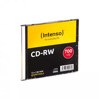 Uudelleenkirjoitettava CD-RW INTENSO 700 MB / 80 min, 12x, 10 kpl:n pakkaus, 120 mm (Slimcase)