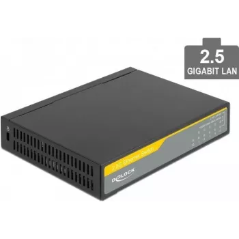 Verkkokytkin DeLOCK 87781 2.5G Ethernet musta