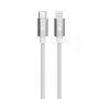 TB-kaapeli USB-C - Lightning punottu 1 m, hopea