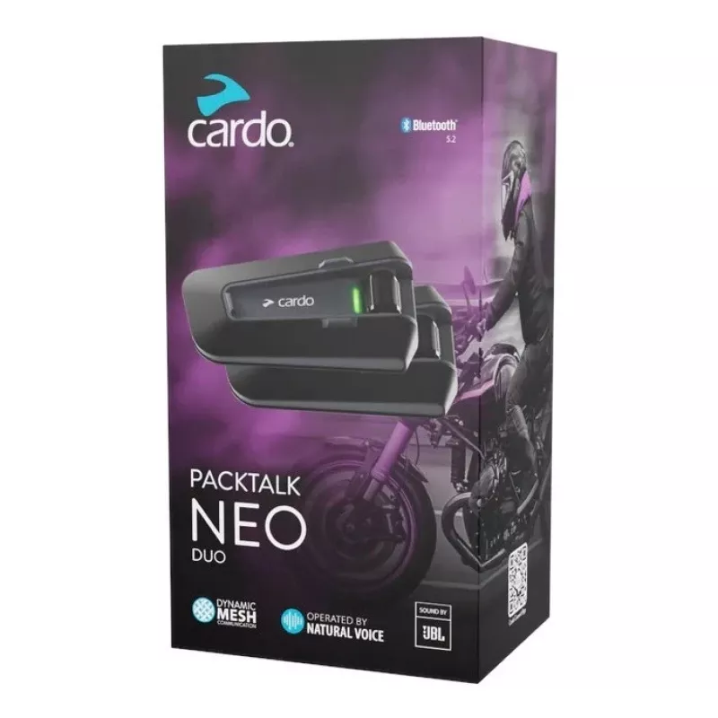 Cardo Packtalk Neo Duo moottoripyörän puhelinjärjestelmä 2 kanavaa 1600 m musta