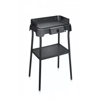 Severin PG 8596 pöytäsähkögrilli, 2000 W, suorakaiteen muotoinen ritilä, musta, kiertosäädin