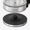 Lovio LVGEK001 lasinen vedenkeitin, STRIX-ohjain, sininen LED, hopea/harmaa