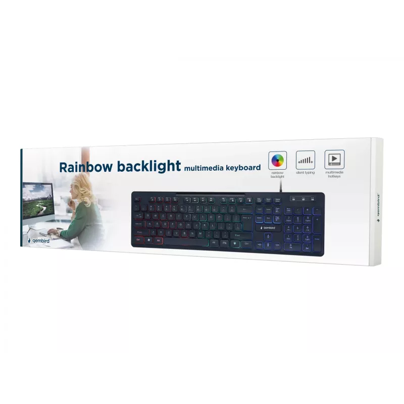 MULTIMEDIANÄPPÄIMISTÖ USB ENG/MUSTA KB-UML-02 GEMBIRD