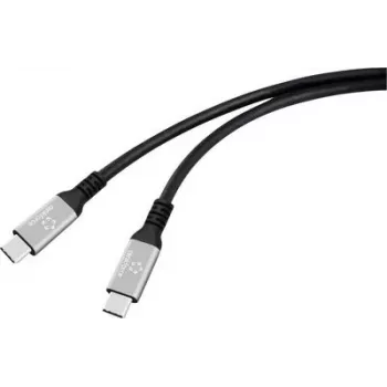 Renkforce USB-C-kaapeli USB4 pistoke musta alumiinipistoke silikoni (RF-6805038)