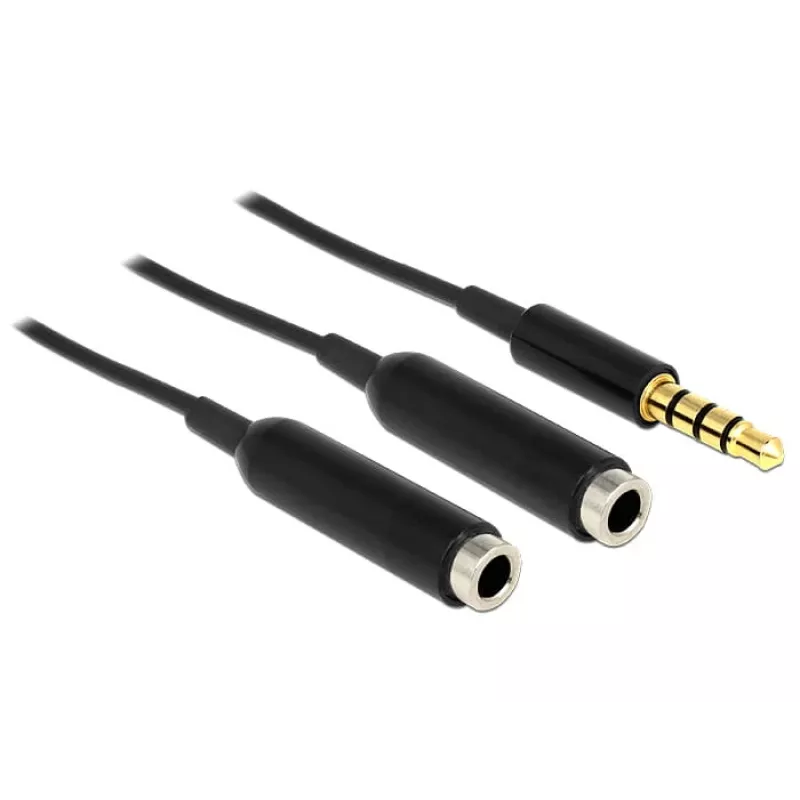 Audiokaapeli DeLOCK 65575 0,25 m 3,5 mm 2 x 3,5 mm musta