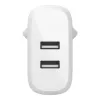 Belkin BOOST CHARGE - verkkolaite - 24 W - QC 3.0 - 2 lähtöliitäntää (USB) - valkoinen (WCB002VFWH)