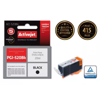 Activejet ACC-520BN muste, korvaa Canon PGI-520BK, Supreme, 20 ml, musta