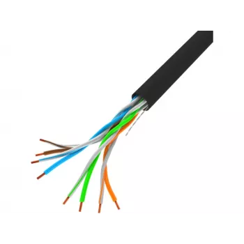 LANBERG verkkokaapeli U/UTP Cat5e LCU5-10CC-0305-BK 305 m, 24 AWG CCA, 5 mm, PVC-kuori, musta