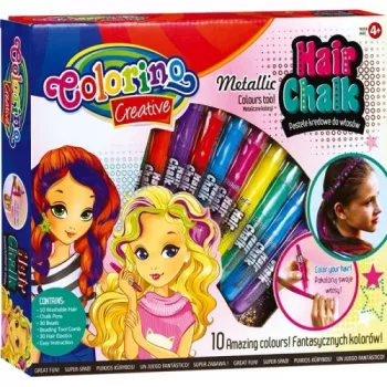 Hiusliitusetti colorino 68635PTR – 10 väriä mix, väliaikaiset hiusvärikynät