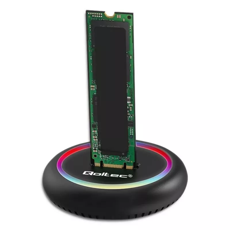 Qoltec 52275 M.2 SSD-telakka, SATA/NVMe, USB-C