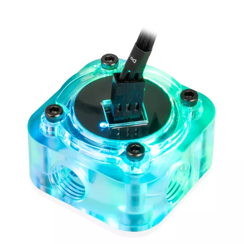 Flow Meter Barrow SLFV2-RGB W ARGB valkoinen – nestejäähdytyksen virtausanturi PC-kiertoihin