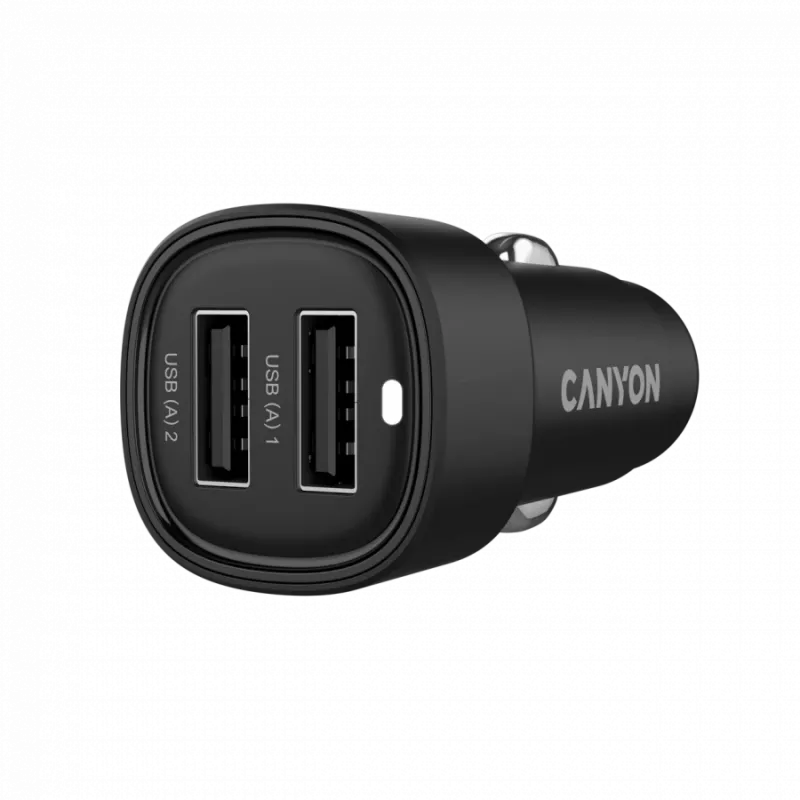 CANYON autolaturi OnDrive 24 24W 2xUSB-A musta