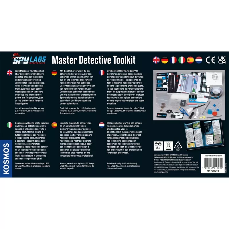 Spy Labs Incorporated Master Detective Toolkit V1, etsiväsarjat kansainvälinen versio