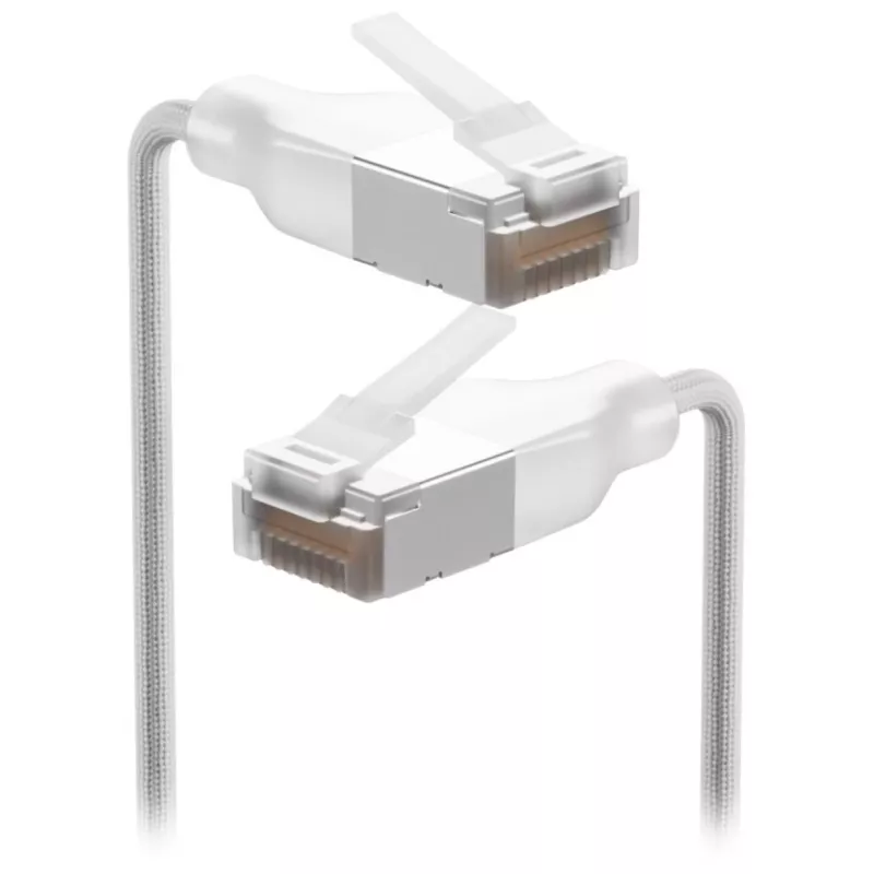 Verkkopatchkaapeli UBIQUITI UACC-CABLE-PATCH-EL-C6A-1M-W — Cat6a, 1 m, RJ-45, läpinäkyvän valkoinen