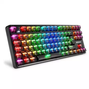 Mekaaninen pelinäppäimistö Sharkoon Crystal Shark musta DE RGB-valaistuksella