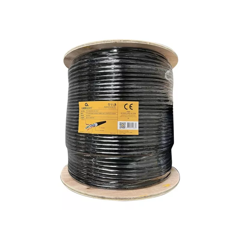 Verkkokaapeli Gembird FPC-6004GE-SO-OUT 305 m Cat6 F/UTP musta