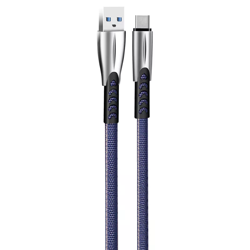 ColorWay USB Type-C -kaapeli (sinkkiseos) 2,4A, 1 m | CW-CBUC012-BL