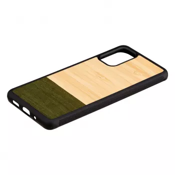 Man and Wood -puhelinkotelo Samsung Galaxy S20+:lle – bambu, forest musta