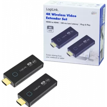 Langaton HDMI-siirtosarja LOGILINK HDW0102 — 30 m kantama, langaton HDMI-lähetin ja -vastaanotin