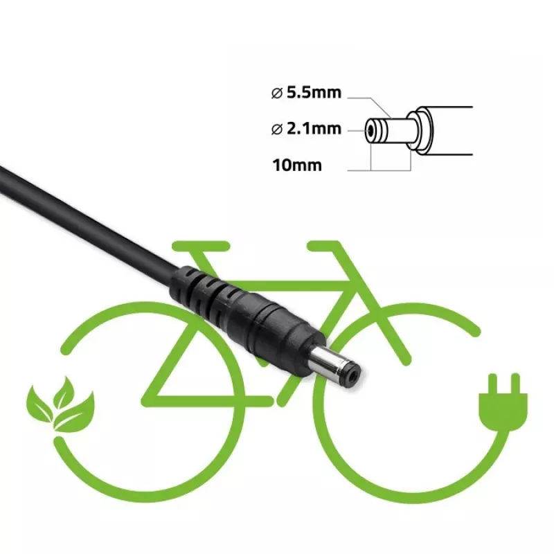 Sähköpyörän laturi QOLTEC 50332 — 36V/42V lähtö, 2A, 5,5×2,1 mm liitin
