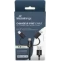 USB-kaapeli MediaRange MRCS246 — 1 m, USB A - USB-C / Micro USB-A / Lightning, USB 2.0, musta
