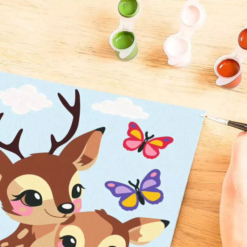 Maalaa numeroilla -sarja Ravensburger CreArt Glücklicher Hirsch — numeroitu kankainen maalaussarja