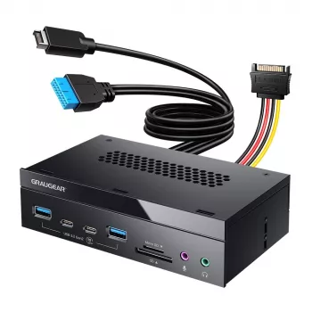 GrauGear G-MP03-CR-AU Multi-etupaneeli 4-porttinen USB-keskitin + kortinlukija (USB, SD, microSD)