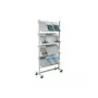 Helit H6813499 - metalli - harmaa - 4 hyllyä - 750 mm - 390 mm - 1580 mm