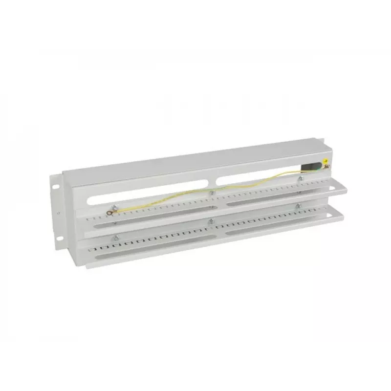 Lanberg AK-VDP103-S 19 tuuman 3U jännitteenjakopaneeli DIN TS-35 -kiskolla, harmaa