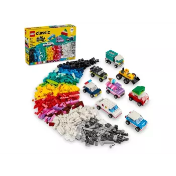 LEGO Classic luovat ajoneuvot värikäs pienoismalliauto-setti poliisiautolelulla & 11023 klassinen vihreä peruslevy neliö 32x32 nuppia rakennusruoho