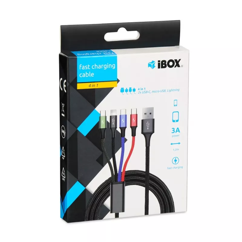 Universal 4 in 1 -latauskaapeli I-BOX USB IKUM4W1